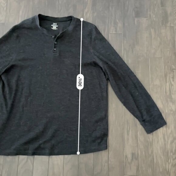 George Black XXL Long Sleeve Henley Tee Shirt - Picture 8 of 9